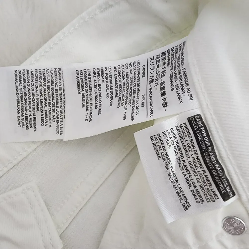 NWT Levi's High Rise Shortie White Denim Cut Off Distressed Shorts 32 14 - Picture 8 of 11